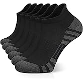 Airacker Ankle Athletic Running Socks Cushioned Breathable Low Cut Sports Tab Socks for Men and Women (6 Pairs)