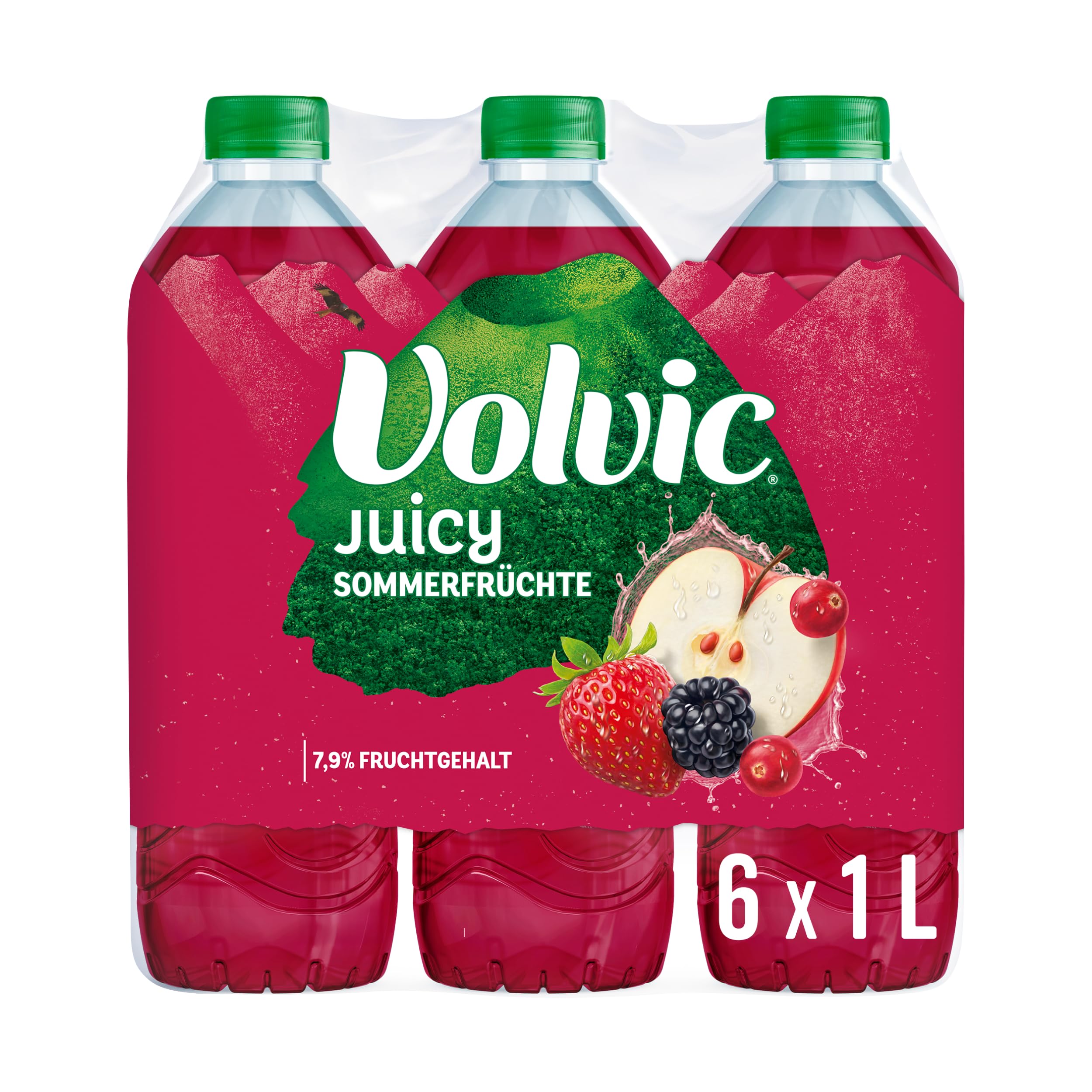 Volvic Juicy Multifrucht – Aus Multifrucht- und Karottensaftkonzentraten – Nur natürliche Aromen – 6 x 1 l