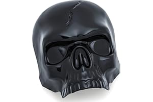 Kuryakyn 5731 Motorcycle Accent Accessory: Skull Horn Cover for 2017-19 Harley-Davidson Motorcycles with Stock Waterfall Style Horn Cover, Gloss Black