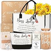 Boss Lady Gifts for Women, Best Boss Gifts for Bosses Female, Funny Birthday Christmas Thanksgiving Administrative Professional Day Gift, Office Appreciation Work Bestie Gift Set, 16oz Canvas Tote Bag
