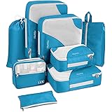 OlarHike 8 Set Packing Cubes for Travel, 4 Various Sizes, Luggage Organizer Bags for Travel Accessories Travel Essentials, Tr