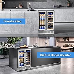 Wine and Beverage Refrigerator with Glass