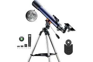 ESSLNB Telescope for Adults 700X70mm with K4/10/20 Eyepieces 525X Telescopes for Beginners Over 18 Years Old Erect-Image Refractor Telescope with Stainless Steel Tripod Phone Mount