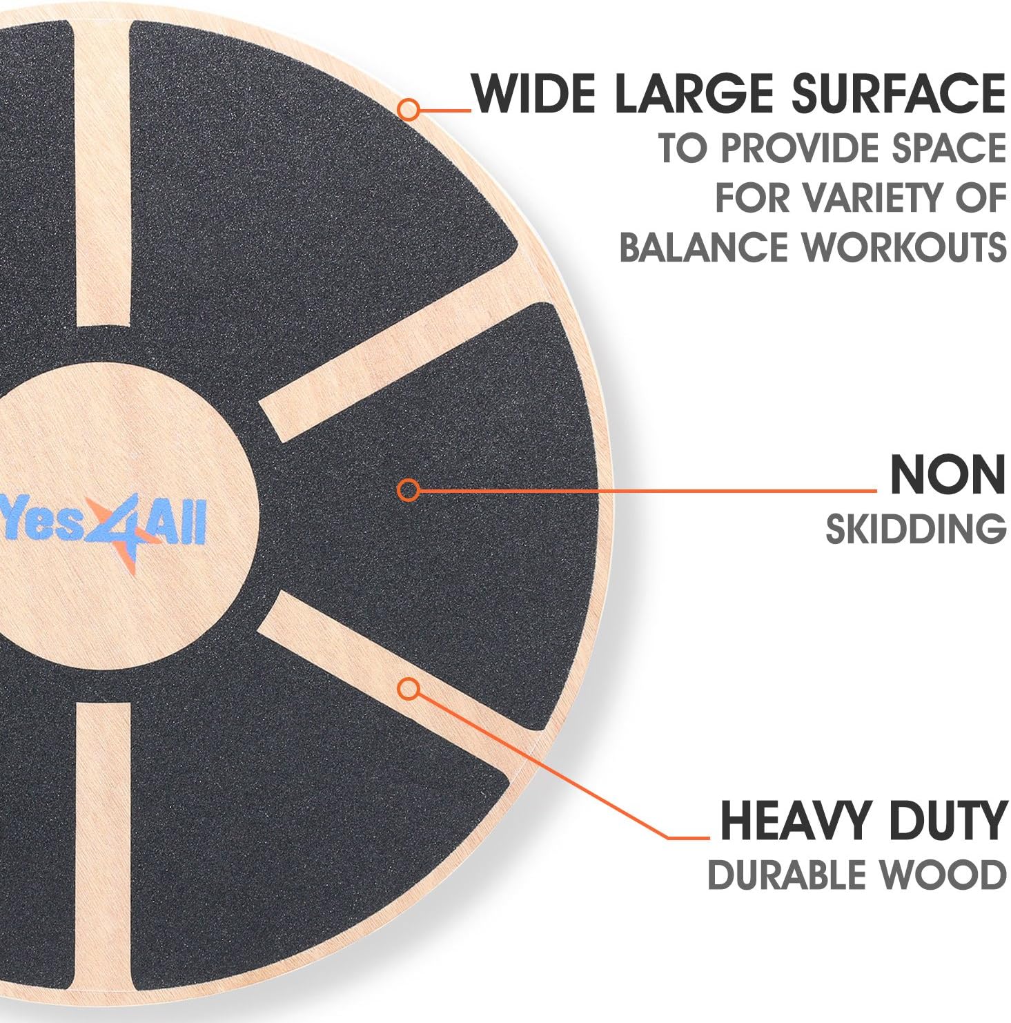 Yes4All Wooden Wobble Balance Board – Exercise Balance Stability Trainer 15.75 inch Diameter - Black - ²DB6FZ : Sports & Outdoors