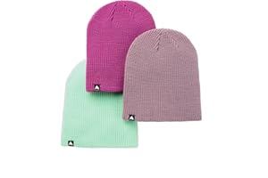 Burton Youth Kids' Recycled DND Winter Beanie (3 Pack) (US, Alpha, One Size, Elderberry/Jewel Green/Vivid Viola)