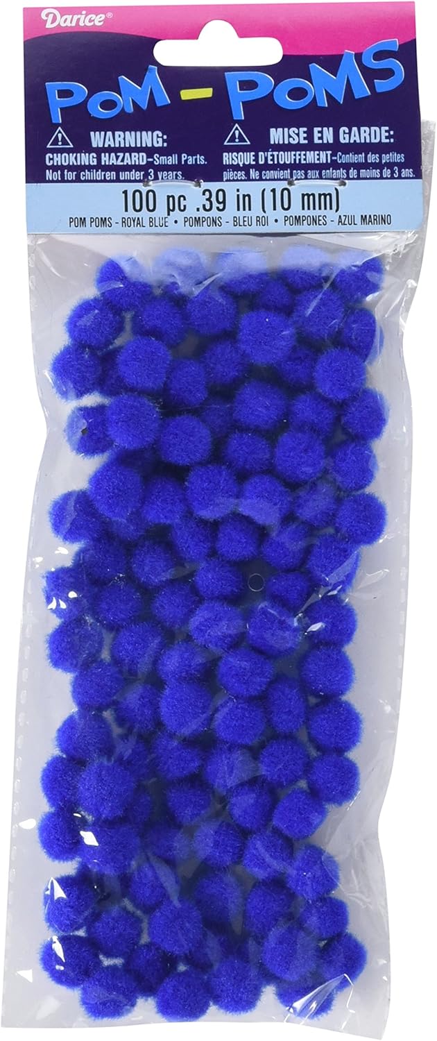 Amazon Com Pom Poms 25 100 Pkg Royal Blue Arts Crafts Sewing