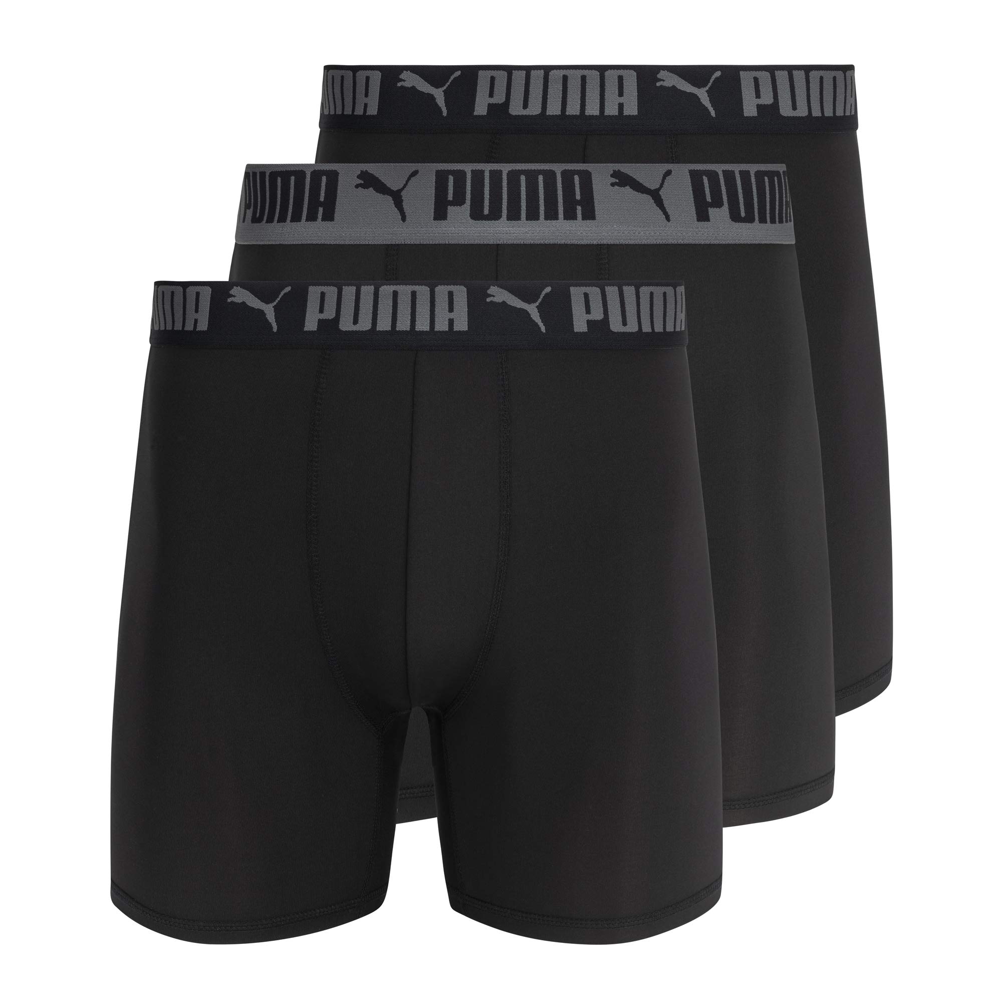 PUMA Men's 3 Pack Athletic Fit Boxer Briefs