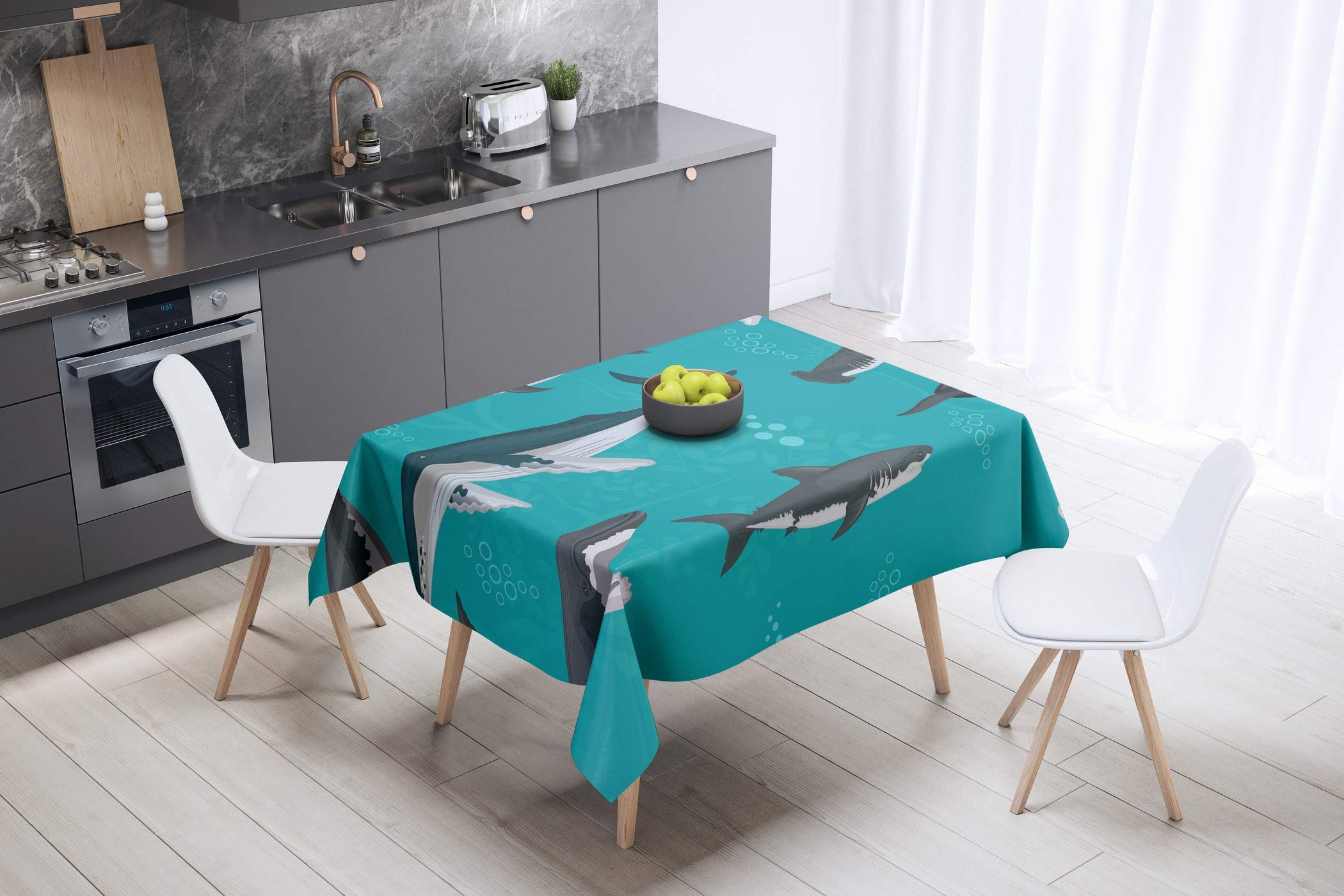 Bonamaison Kitchen Decoration, Tablecloth, 140cm x 140cm - Designed and Manufactured in Turkey