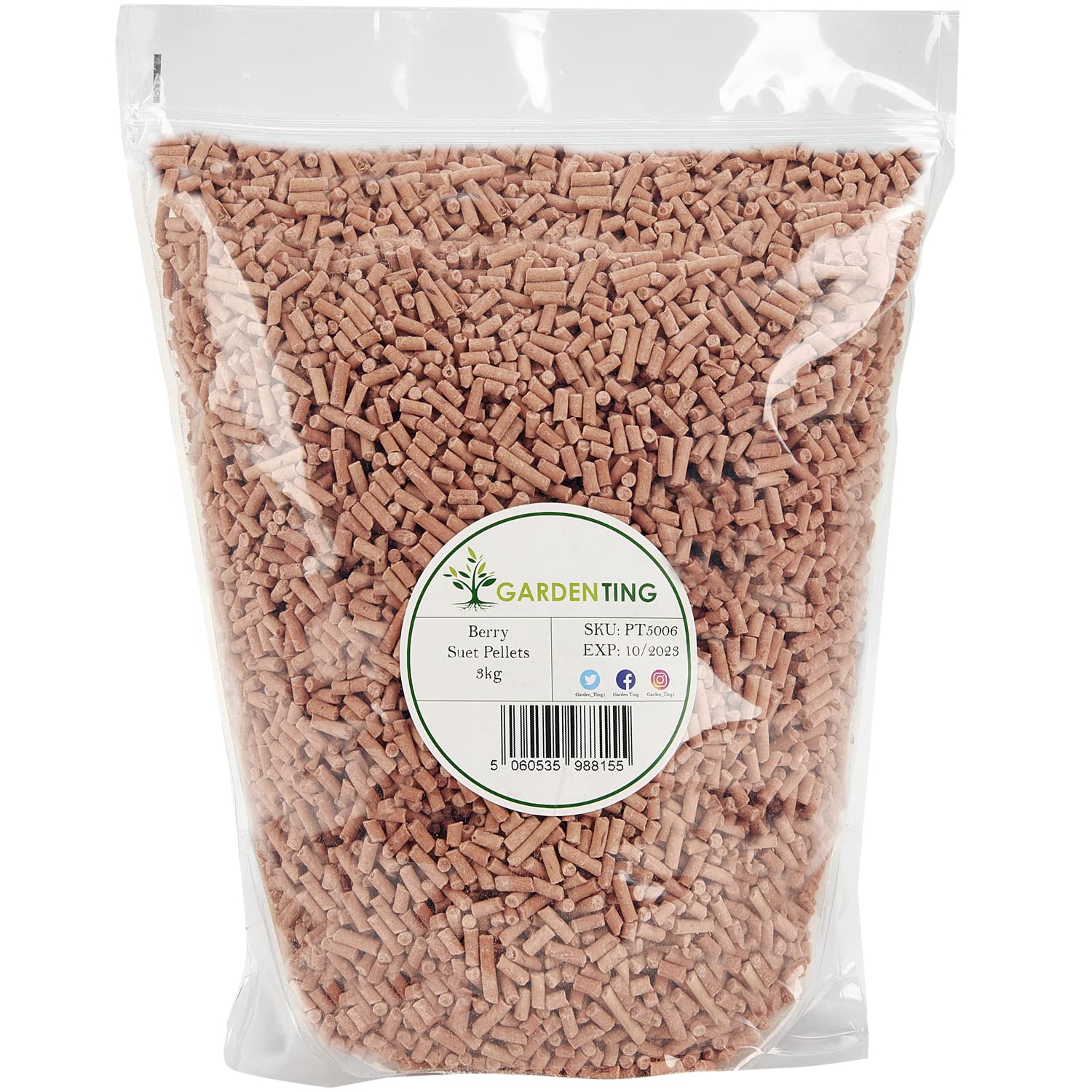 Garden Ting Berry Suet Pellets Wild Bird Food, 3kg