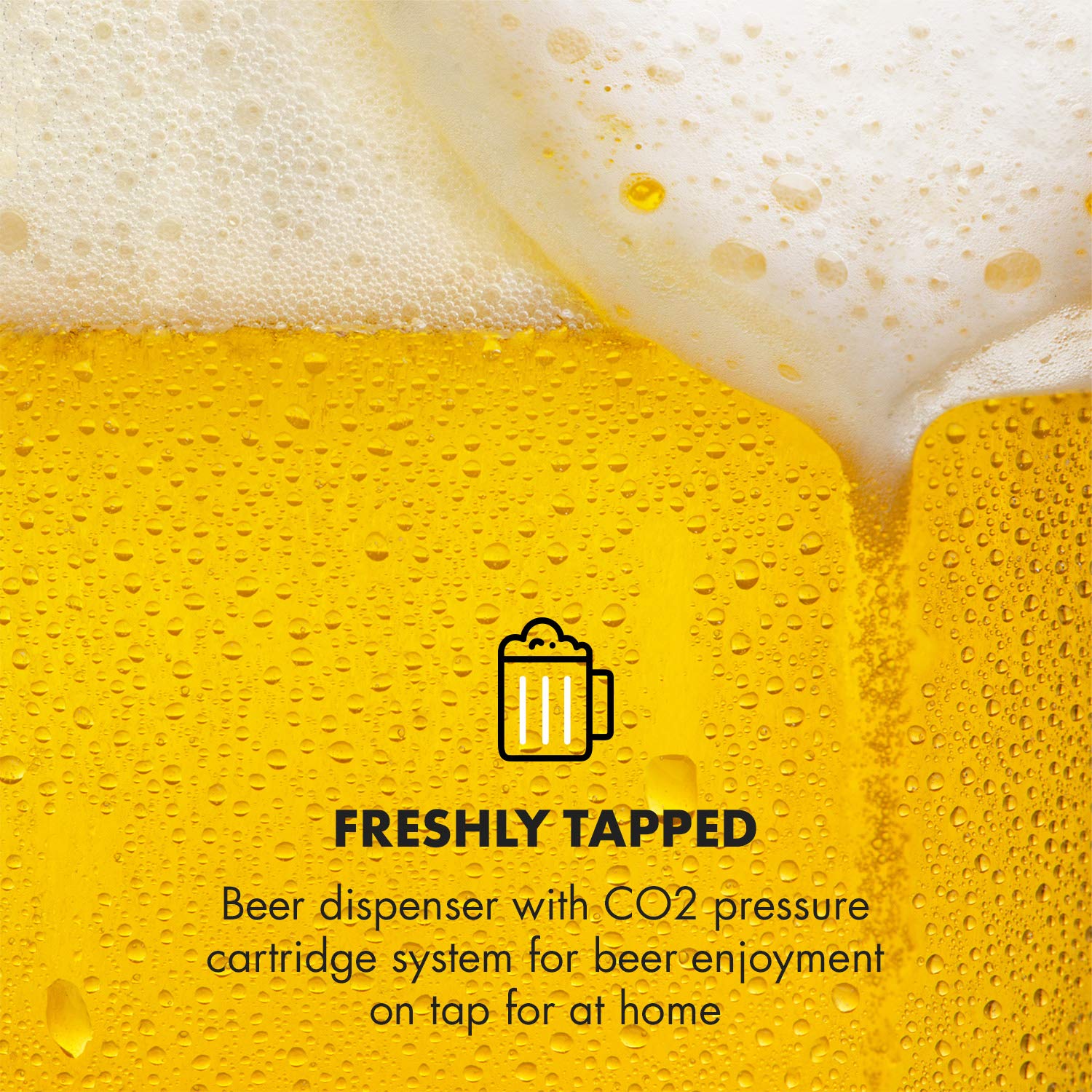 Klarstein Skal Beer Tap Dispenser Integrated Thermoelectic Beer Cooler, 5 Litre Kegs