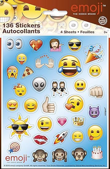 Nusswahn De Toys Hobbies Stickers 24ct Emoji Party Supplies Emoji Faces Puffy Stickers