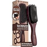 FRAMAR Slick Back Hair Brush Boar Bristles – Slick Back Brush, Smoothing Hair Brush For Women, Boar Bristle Hair Brush For Fine Hair, Slickback Brush For Volume and Shine - Brown Velvet