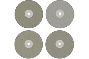 DZQ 4 PCS Diamond Flat Lap Wheel Disc 6" x 1/2" Arbor Hole Abrasive Grit 80 240 600 1500 for Cutting or Sanding Stone and Glass