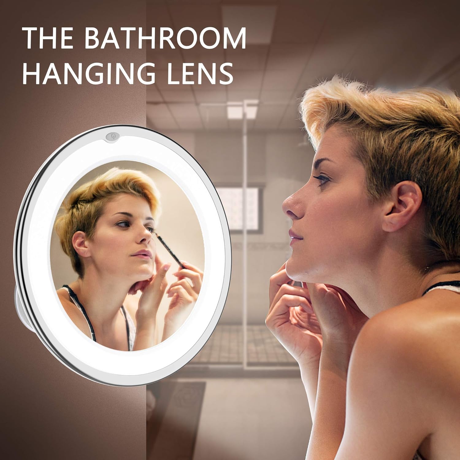 Updated 2020 Version 10X Magnifying Makeup Vanity Mirror with Lights, LED Lighted Portable Hand Cosmetic Magnification Light up Mirrors for Home Tabletop Bathroom Shower Travel: Beauty