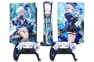 TANOKAY PS5 Console Skin and Controller Skin Set | Genshin Impact Furina Focalors | Matte Finish Vinyl Wrap Sticker Full Decal Skins | Compatible with Sony Playstation 5 Digital Version