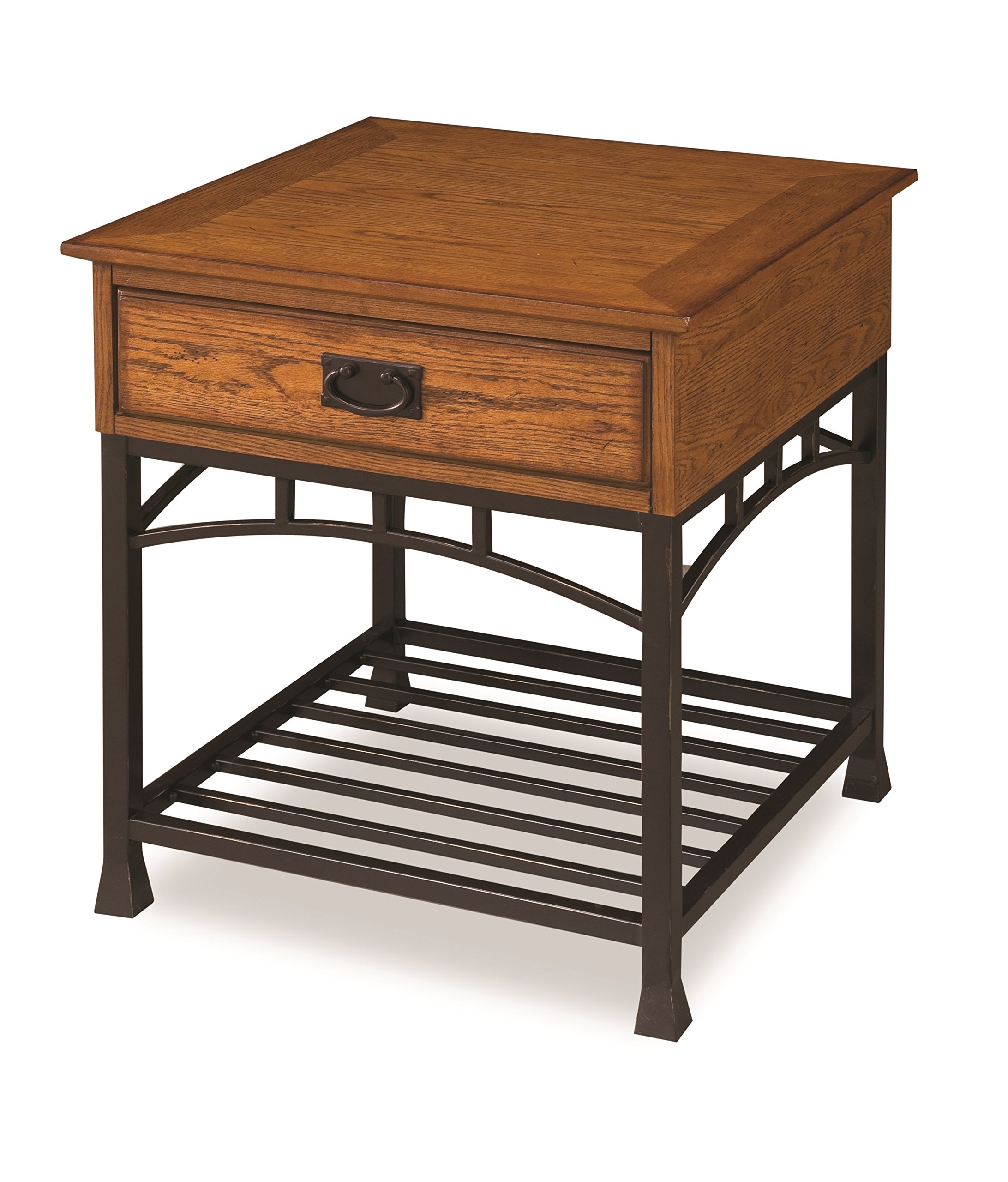 Home Style 505020 Modern Craftsman End Table, Distressed Oak Finish