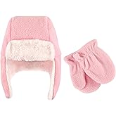 Hudson Baby Unisex Fleece Trapper Hat and Mitten Set