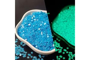 SOURCINGBAY Glow in The Dark Tiny Stars Glitter,3mm Flakes Luminous Sequins Holographic for Nail Art,Slime Supplies,Resin Craft,Holidays Party,Home Decoration - 0.35oz (Blue)