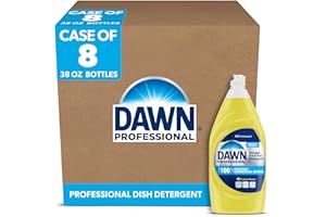 P&G PROFESSIONAL Dawn Dishwashing Liquid Soap Detergent, Bulk Degreaser Removes Greasy Foods from Pots, Pans and Dishes in Commercial Restaurant Kitchens, Lemon Scent, 38 oz. (Case of 8) (Packaging May Vary)