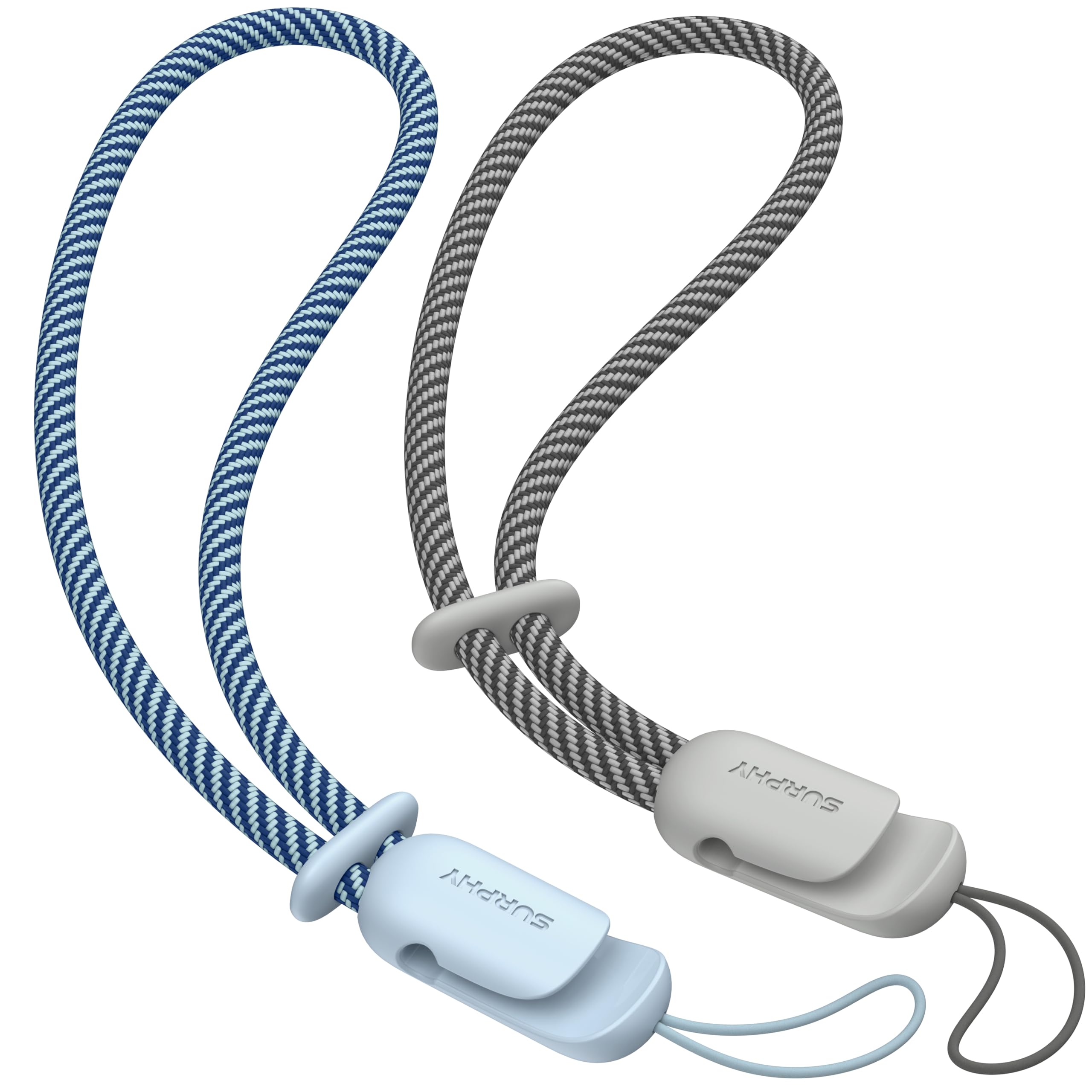 SURPHY Wrist Strap Lanyard for Phone, 2 Pack Adjustable Combination Strap Compatible with Phone, Purse, Keychain and more, Cloud Blue & Grey