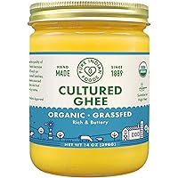 Grassfed Organic Cultured Ghee - by Pure Indian Foods ,14 oz, Pasture Raised, Lactose Free, Gluten-Free, Non-GMO, Paleo…
