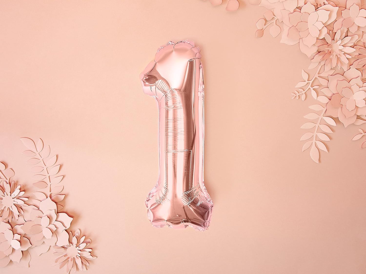 Foil Balloon Number Rose Gold 36 cm - Pink, Rosegoud, Taille Unique
