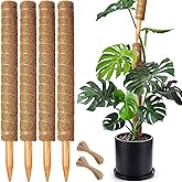 4 Pack 22 Inch Moss Poles, Stackable Moss Pole for Plants Monstera, 70 Inch Tall Moss Poles for Climbing Plants Indoor, Coir Totem Plant Support Stakes Stand for Potted Plants, Pothos