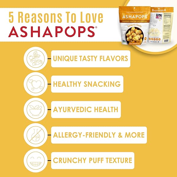 ASHAPOPS TURMERIC GARLIC POPPED WATER LILY SEEDS, 1 OZ
