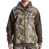 LOOGU Mens Camo Hunting Vest Fleece Lined Water Resistant Outdoor Fishing Outwear
