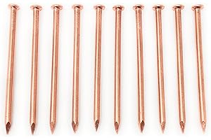 5 Inch Copper Nails - Pack of 10 Large Solid Copper Nail Spikes