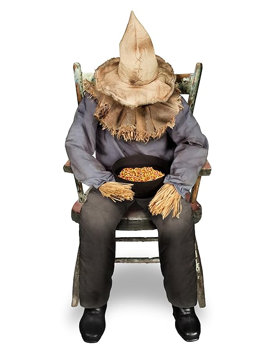 Spirit Halloween 4.5 Ft Sitting Scarecrow Animatronics Decorations
