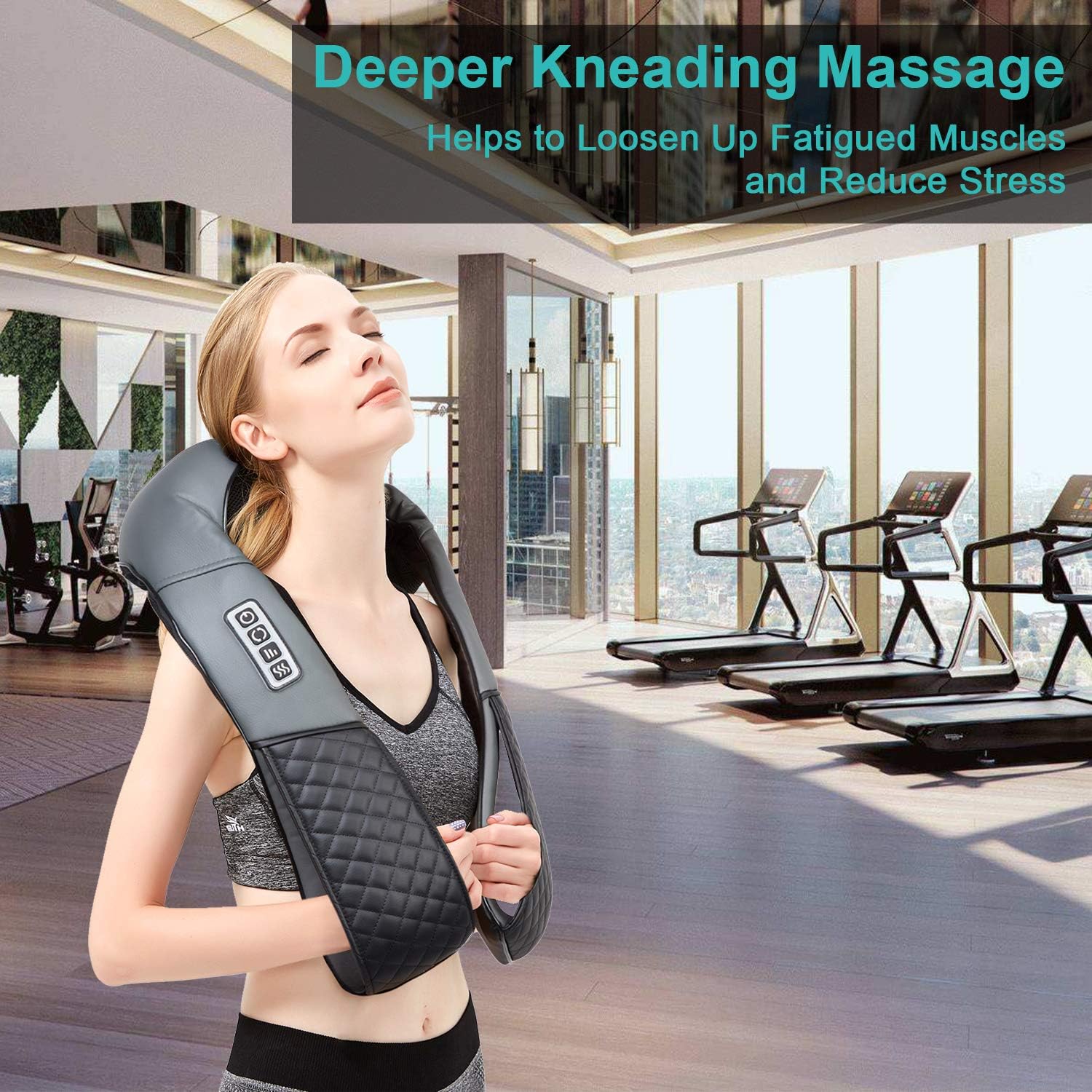 Medcursor Neck Shoulder Massager with Heat, Electric Shiatsu Back Massage Device, Portable Deep Tissue 3D Kneading Pillow for Muscle Pain Relief, Home, Office, Car Use - Ideal Gifts: Health & Personal Care