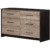 Amazon Com South Shore Munich 2 Drawer Nightstand Weathered Oak And Matte Black With Metal Handles Furniture Decor