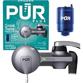 PUR Plus Horizontal Faucet Mount Filtration System with Lead Reduction | Powerful 3-in-1 filteration, Water Filter for Sink, Lasts 100 Gallons, Compatible with Sinks with External Aerators