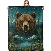 Majestic Bear Blanket, Soft Lightweight Warm Cozy Flannel 60×50 inch Throw Blanket for Couch, Travel, Bed, Outdoor, Gifts for Women Men Adults Kids