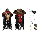 GVLAQST Pirate Hat with Dreadlocks Hair Braids