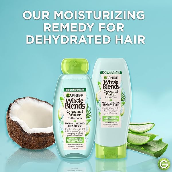 GARNIER WHOLE BLENDS COCONUT WATER & ALOE VERA REFRESHING CONDITIONER FOR NORMAL HAIR, 26.6 FL OZ, 1 COUNT (PACKAGING MAY VARY)