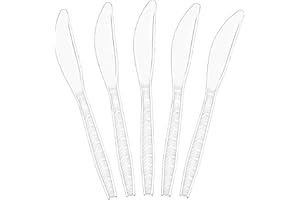 PLASTICPRO Clear Plastic Knives Disposable Cutlery Utensils 50 Count