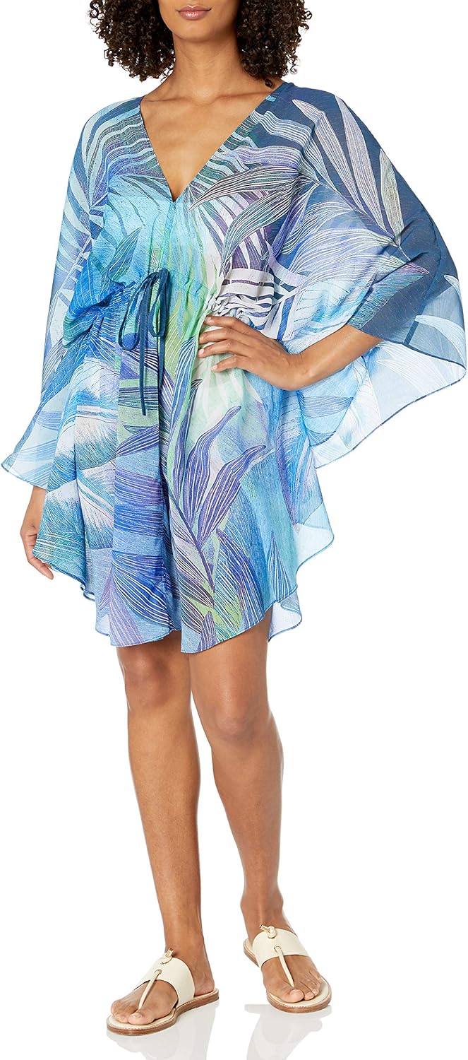 Gottex Women's Flutter Sleeve VNeck Tunic Swimsuit Cover Up Swimwear