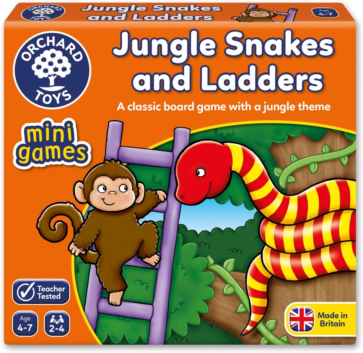 Orchard Toys Jungle Snakes and Ladders Mini / Travel Game
