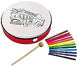 Nino Percussion Frame Drum, Customizable Fire Truck