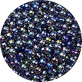 300pcs Pearl Beads for Crafts 8mm AB Colors Round Loose Pearl Beads for Necklaces Bracelets Earrings Jewelry Making Home Decoration(Black AB)
