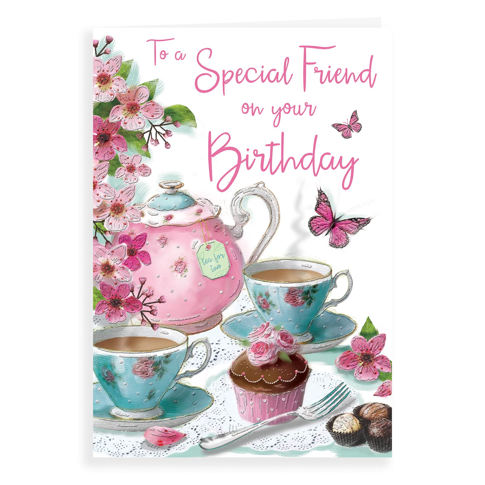 Piccadilly Greetings Regal Publishing Birthday Card Friend - 9 x 6 inches,white|pink|green|grey|peach — image 1