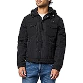 GUESS mens Michele Padded Trucker Light Heavy Nylon