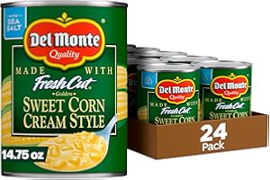 DEL MONTE FRESH CUT Golden Sweet Canned Cream Corn, Canned Vegetables, 24 Pack, 14.75 oz Can