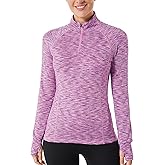 Zengjo Womens Quarter Zip Long Sleeve Workout Tops 1/4 Zip Running Pullover