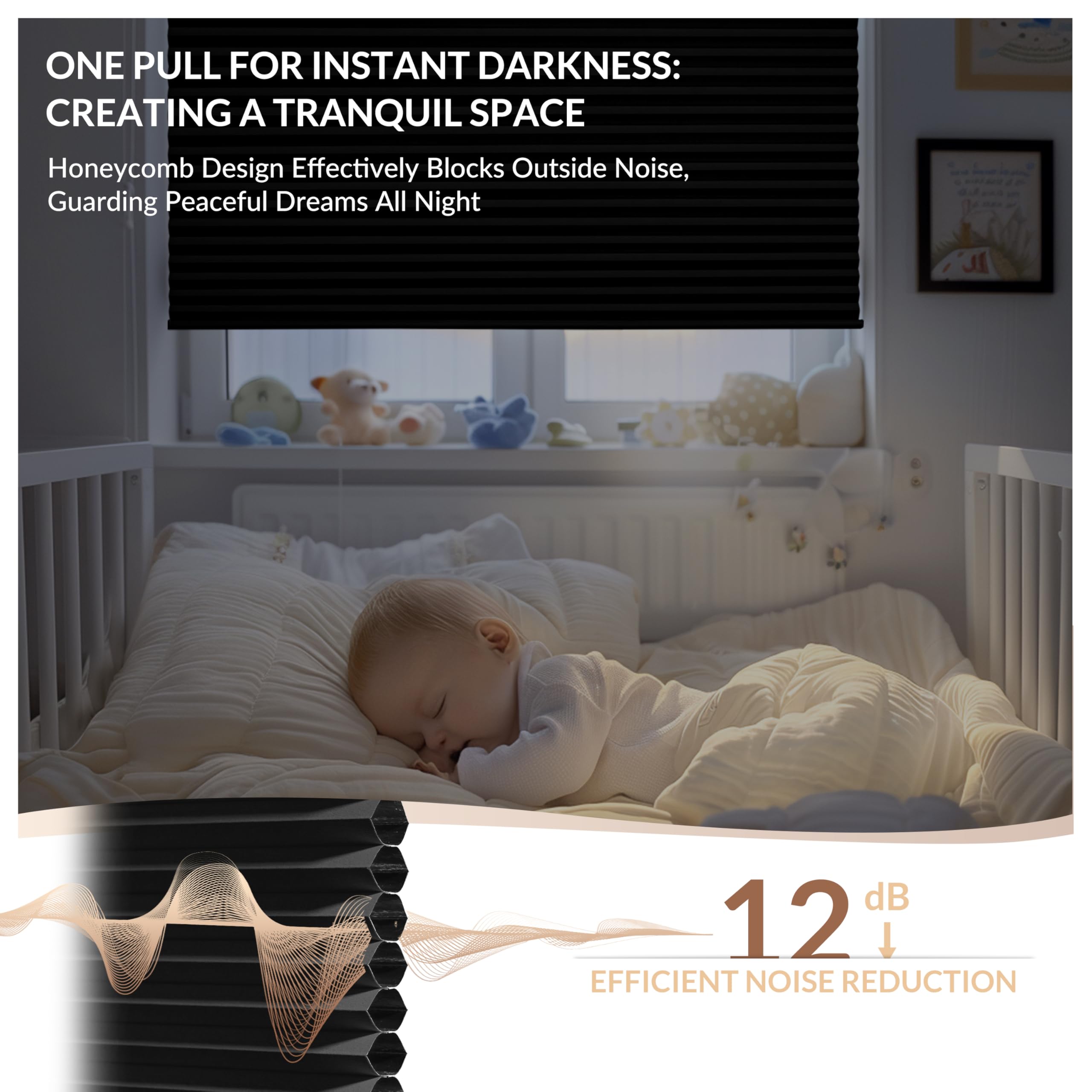 Boolegon Black Out Cellular Shades Cordless Pull