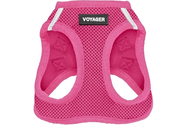 Voyager Step-in Air Dog Vest Harness - Fuchsia, Small | 14.5-16" in Chest, Reflective Bands, All Weather Breathable Air Mesh, Cats Compatible, Lightweight, Fast Drying