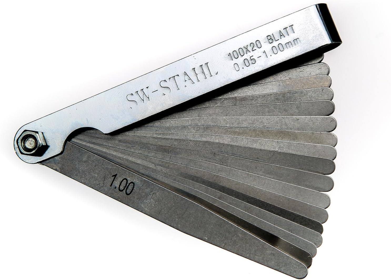 Precision Ventillehre, adjustment gauge, Abstandslehre 0,05–1,00 MM (Set of 20 Conical Rolling Papers)