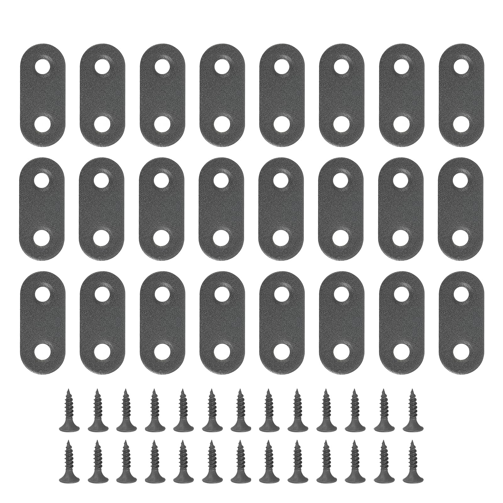 PATIKIL Stainless Steel Corner Braces 1.42 x 0.63 Inch,24 Pieces L Bracket Joint Right Angle Support Bracket L Shaped Corner Fasteners with Screws for Shelves, Black